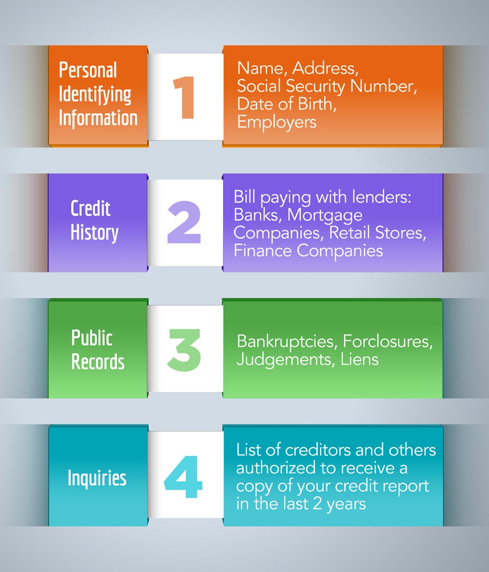 Credit Report: Four main categories